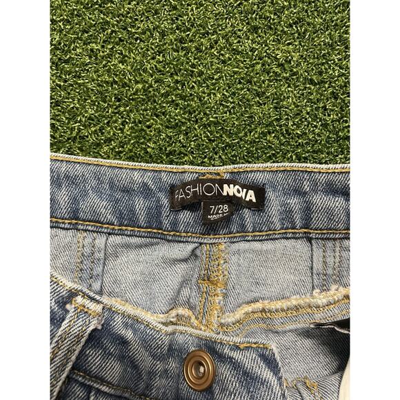 Fashion Nova jeans frayed hem sz 7/28 - Picture 4 of 7